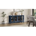 thumbnail image 5 of Dextrus 63" Sideboard, Buffet Cabinet with Storage & 4 Glass Doors, Buffet Storage Cabinet, Kitchen Sideboard for Dining Room, Kitchen, Blue, 5 of 11