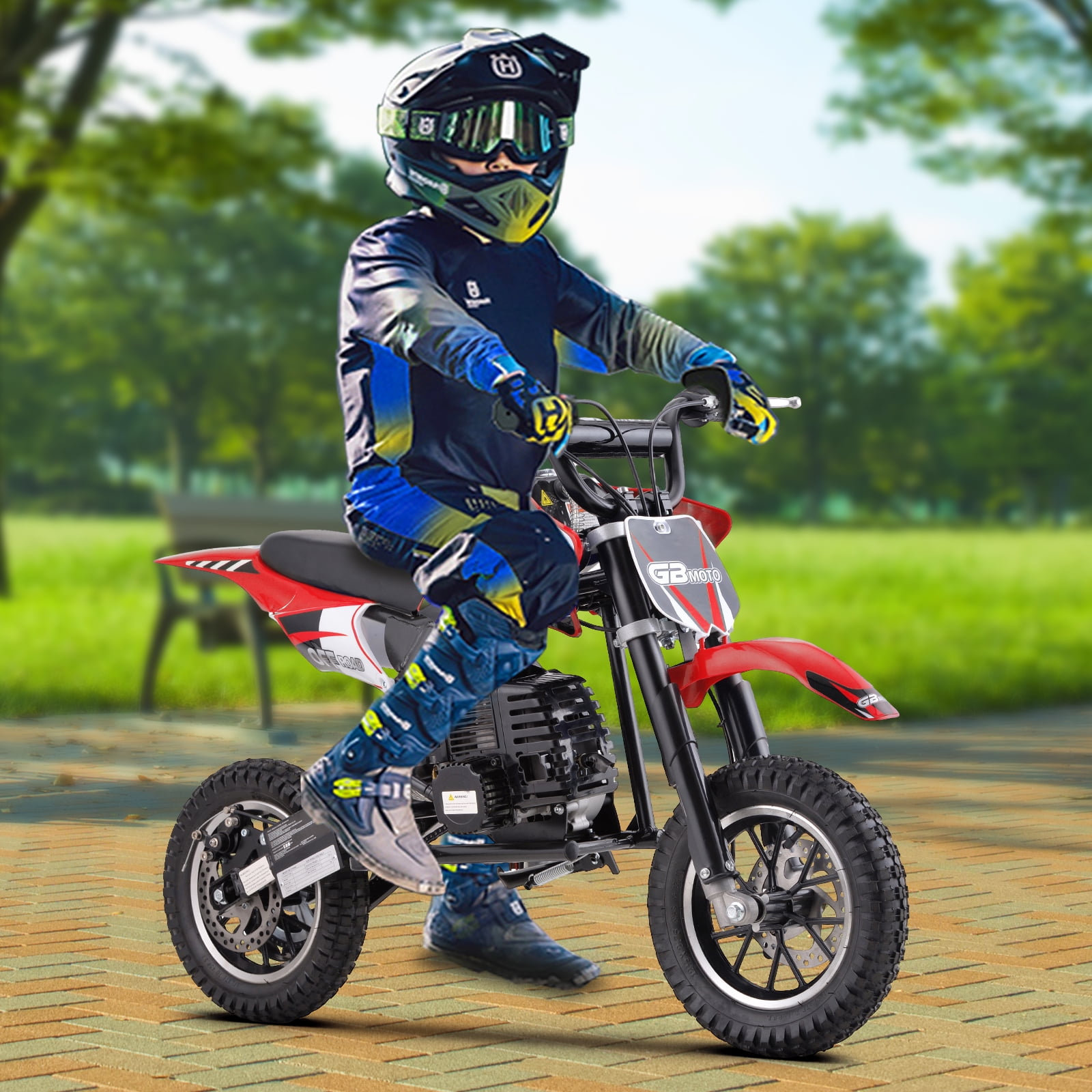 Kids Mini 50CC Gas Dirt Bike DB1 Model 2 Stroke Ride on Bike with Off Road Tire Shocks Pull Start Oil Mixed Required Support Up to 165lbs Shop Black Friday Deals for 2024 Walmart