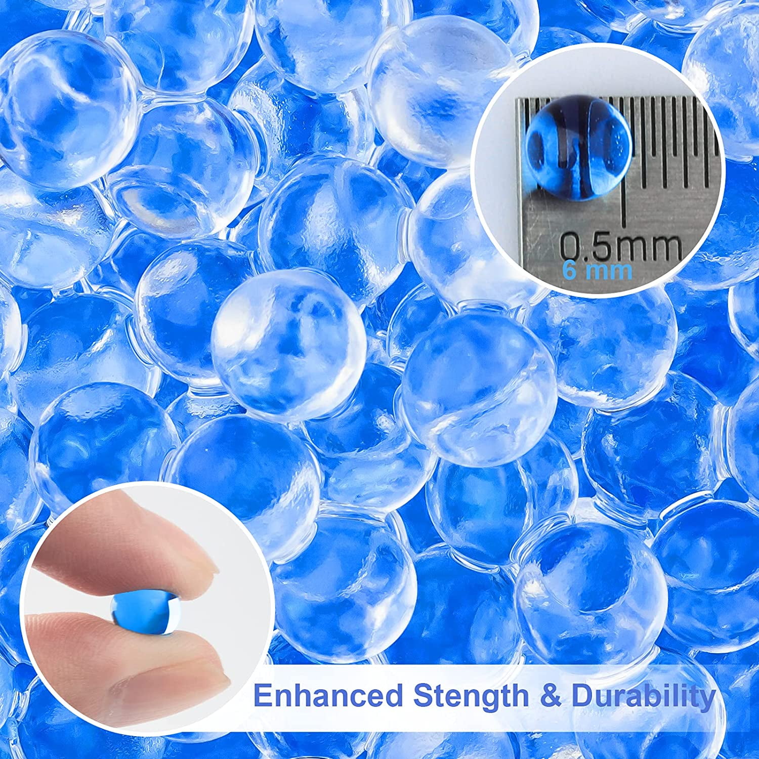 50K Splatter Gel Ball Blaster Blue Water Beads with Collapsible Ammo Tub  (1.5 Gallon Bucket) Gel Splatter Ball balster water bead 