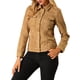 thumbnail image 5 of Chaqueta de ante sintético con cuello de solapa y bolsillos con solapa para mujer INSPIRE CHIC, 2XL, marrón, 5 of 7