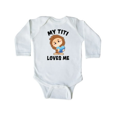 

Inktastic Cute Bigfoot My Titi Loves Me Gift Baby Boy Long Sleeve Bodysuit