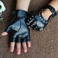 thumbnail image 4 of Half-Finger Women's And Girls' Cosplay Rocker Star Gloves In PU Material Perfect Gift, 4 of 5
