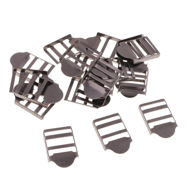 Hebilla deslizante ajustable de 20 piezas para equipaje, senderismo, camping, bolsos Negro