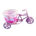 thumbnail image 4 of Soporte para plantas con flores artificiales para bicicleta, arreglo floral en forma de mini triciclo rosa, 4 of 9