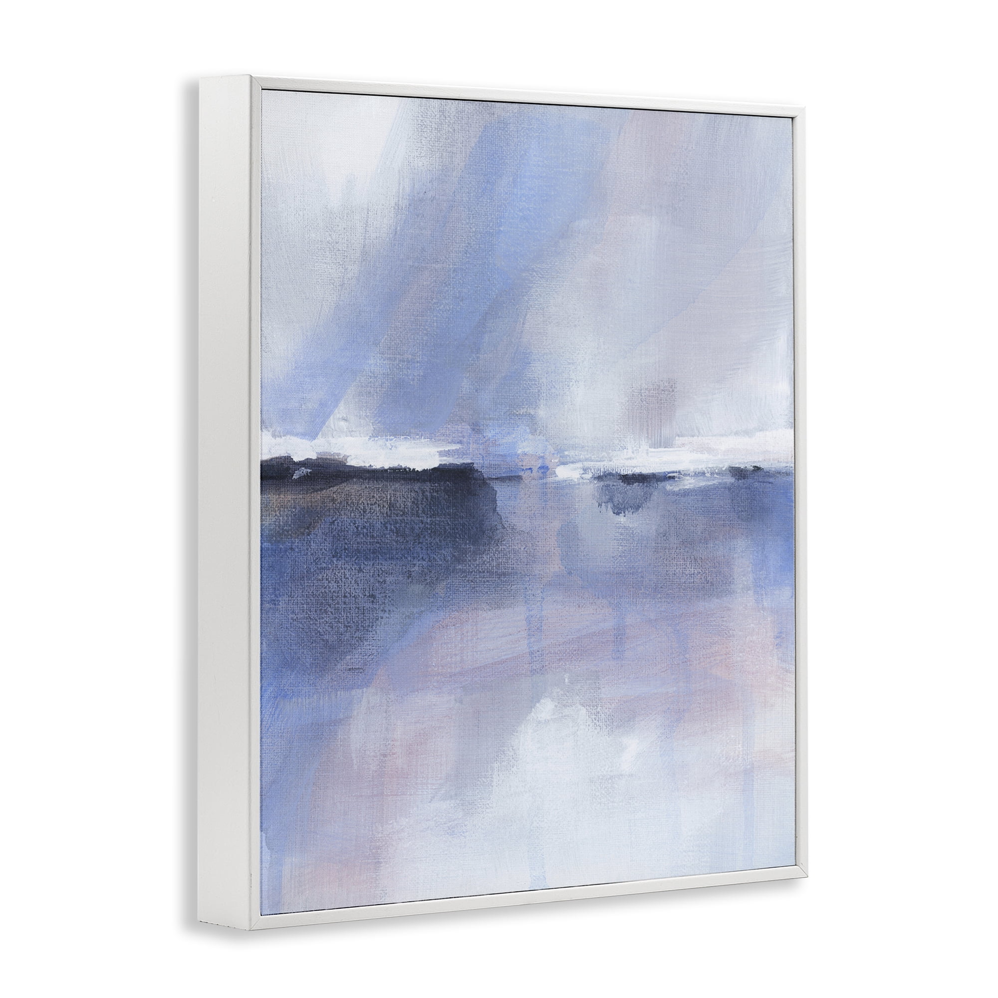 Stupell Industries Subtle Landscape Abstraction Abstract Painting White Framed Art Print Wall Art, 24 x 30