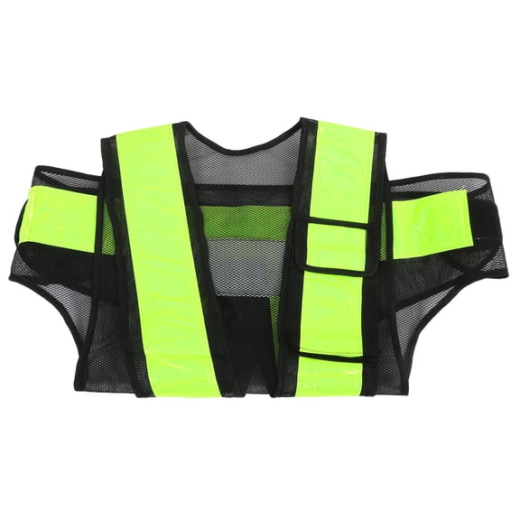 MLINS High Visibility Safety Vest Adjustable Reflective Vest for Traffic Workers and Outdoor Use Black Size Fits All