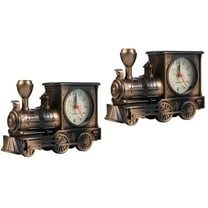 2 PCS Old Fashioned Alarm Clock Sunrise Train Model Decor Break-resistant Man