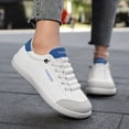 thumbnail image 5 of HEWUQI Women Minimalist Barefoot Canvas Sneaker Cushion Arch Support Non Slip Casual Shoe Low Top Slip on Solid Color Walking Shoes Blue Size 5.5, 5 of 7
