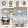 thumbnail image 5 of Blue Beige Coastal Window Privacy Film, Beach Starfish Summer Eucalyptus Vintage Static Cling UV Sun Blocking Heat Control Window Tint Day and Night, Non-Adhesive One Way Privacy Cover 17.7''x39.3'', 5 of 7