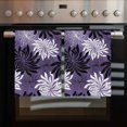 thumbnail image 2 of Purple Black Flowers 1 Pack Kitchen Towel, Water Absorbent Dish Towel, Modern Abstract Blooms Floral Decorative Hand Towels - Quick Drying Cloth for Cooking Baking, 18x28 Inch, 2 of 8