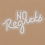Everything Neon N105-18823CC No Regrets Contoured Clear Backing LED Neon Sign 10 x 24 - inches