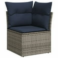 thumbnail image 4 of vidaXL 8 Piece Patio Sofa Set with Cushions Gray Poly Rattan, 4 of 10