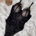 thumbnail image 1 of Mono de microcuerpo ajustado con sujetador de encaje de tentación sexy de estilo francés Ropa interior de una pieza de corte entallado francés, 1 of 6