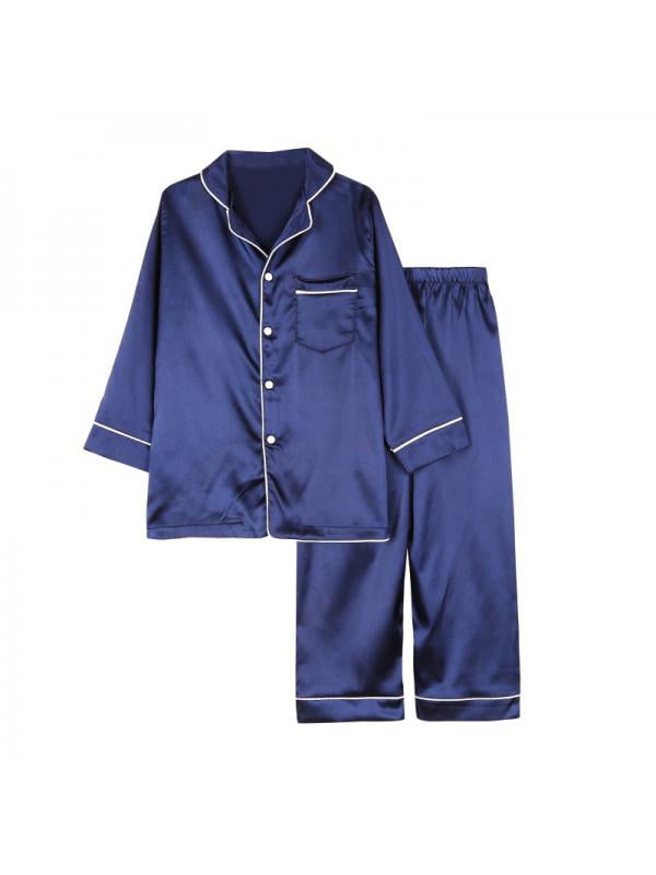 Toddler Kids Unisex Girls Boys Children Cotton Long Sleeve Sleepwear 2pcs Pajama Pjs Set 