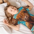 thumbnail image 3 of Cauagu Art de Tournesols Mignons en Forme de Vache pour Enfants, Ensemble de Pyjamas à Manches Courtes, Ensemble d'Été pour Enfants, Pjs à Col Rond 2 Pcs Parfait pour Petits Garçons Filles-3x-Grand, 3 of 3