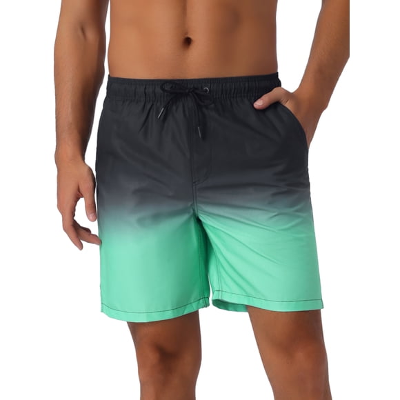 INSPIRAR CHIC Día del Padre Bañador de Hombre con Color Gradiente Cintura Elástica Forro Verano 34 Verde Claro