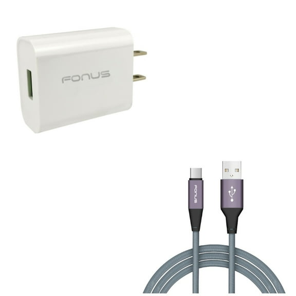 Quick Home Charger   10ft USB Cable for Motorola One 5G Ace Phone - 18W USB Travel Wall and Type-C Charger Cord Power Wire Combo for Motorola One 5G Ace (2021)