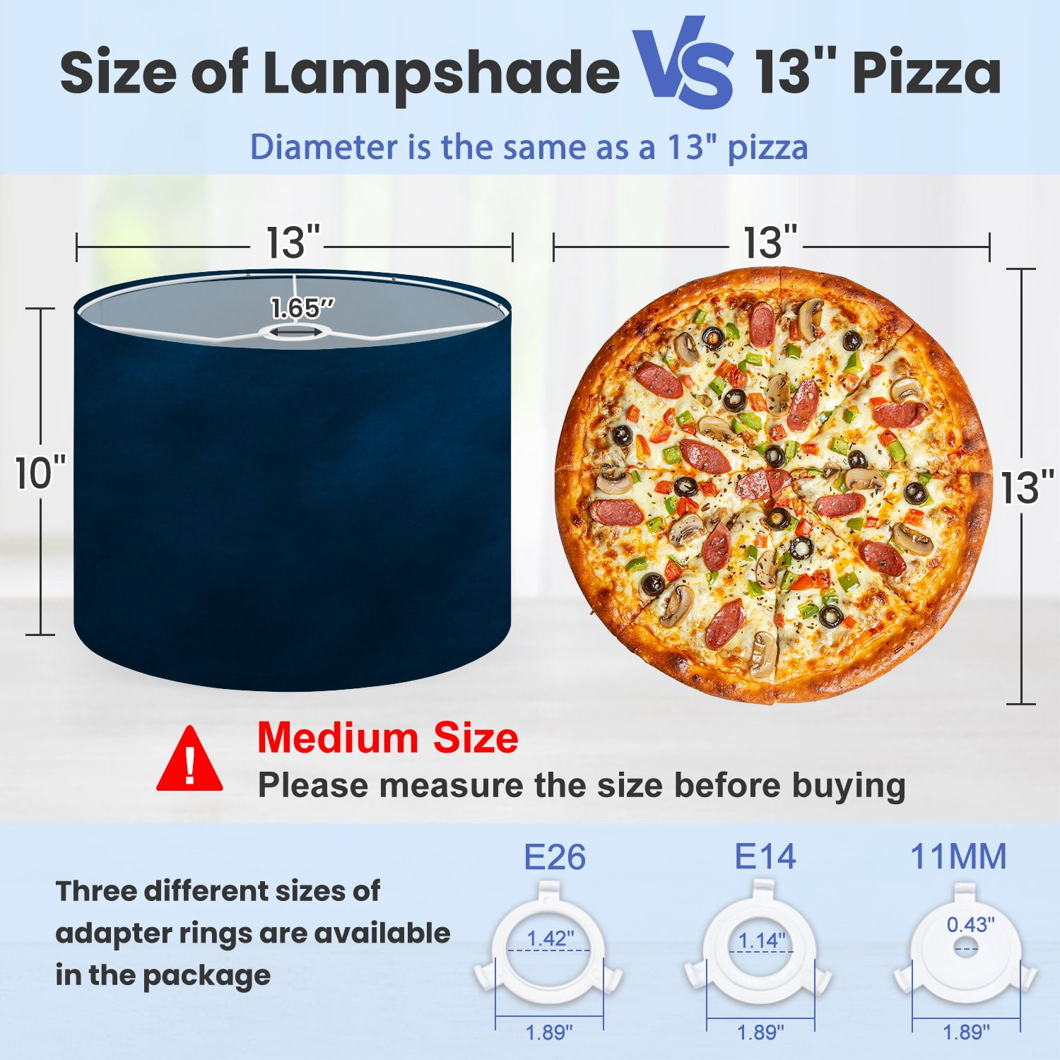 Lampshades 2 Pack navy blue ink watercolor stains seamless paper 13"x13"x10" Light Shade for Table Lamps Floor Lamps Drum Lamp Shades Lampshade Replacement Easy Assembly