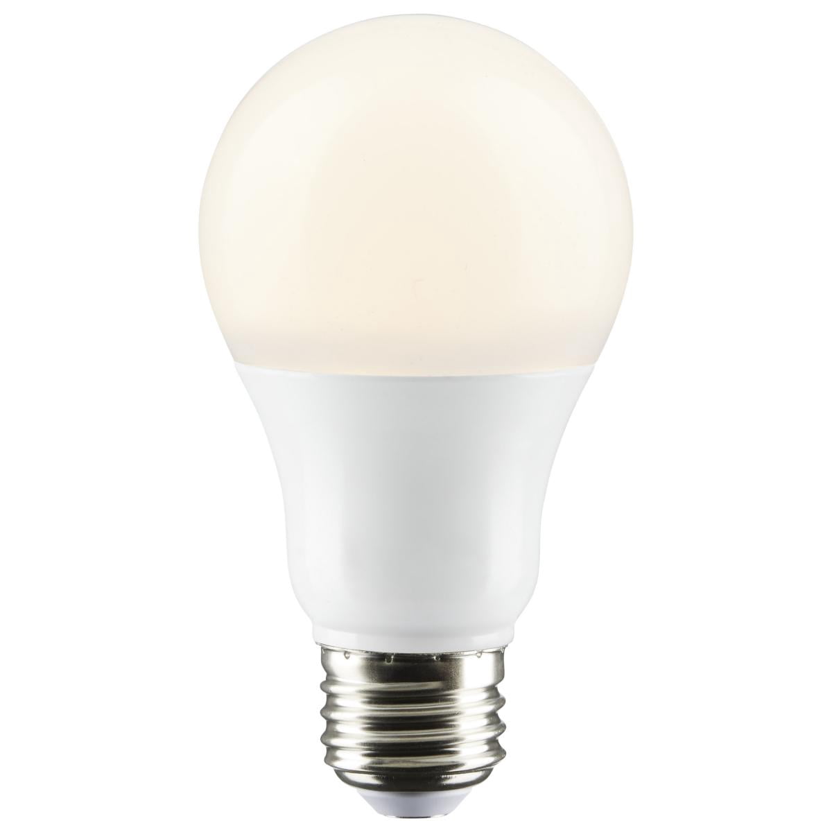 Satco S29837 A19 LED Light Bulbs 9.8W 120V 3500K E26 Medium Base 220 deg. Beam Angle Dimmable (6 Pack)