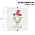 thumbnail image 2 of Honeii Hello Summer Gnome 2 print Leather Coaster Set of 4, ideal for safeguarding your furniture from drinks spills and effortless cleanup-Square, 2 of 6