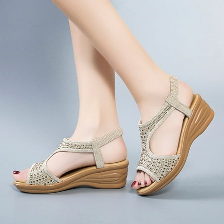 

YTJX Women s Wedge Heel Flip Flops Multicolor Embroidered Sandals Slippers
