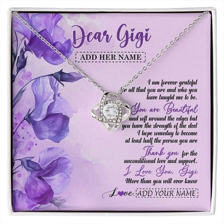 Gigi Flower You Are Beautiful Necklace, White Love Knot Necklace
