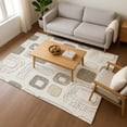 thumbnail image 7 of Addison Rugs Mayfield Premium Machine Washable Transitional Geometric Beige Rectangle Rug, 3' X 5' Machine Washable Transitional Geometric Beige Oversized Sherpa Throw Blanket, 7 of 7