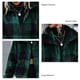 thumbnail image 5 of Mujeres chaqueta de lana cremallera cierre soporte collar clásico moda Plaid patrón Mediados de longitud doble cara abrigo de lana verde XL, 5 of 6