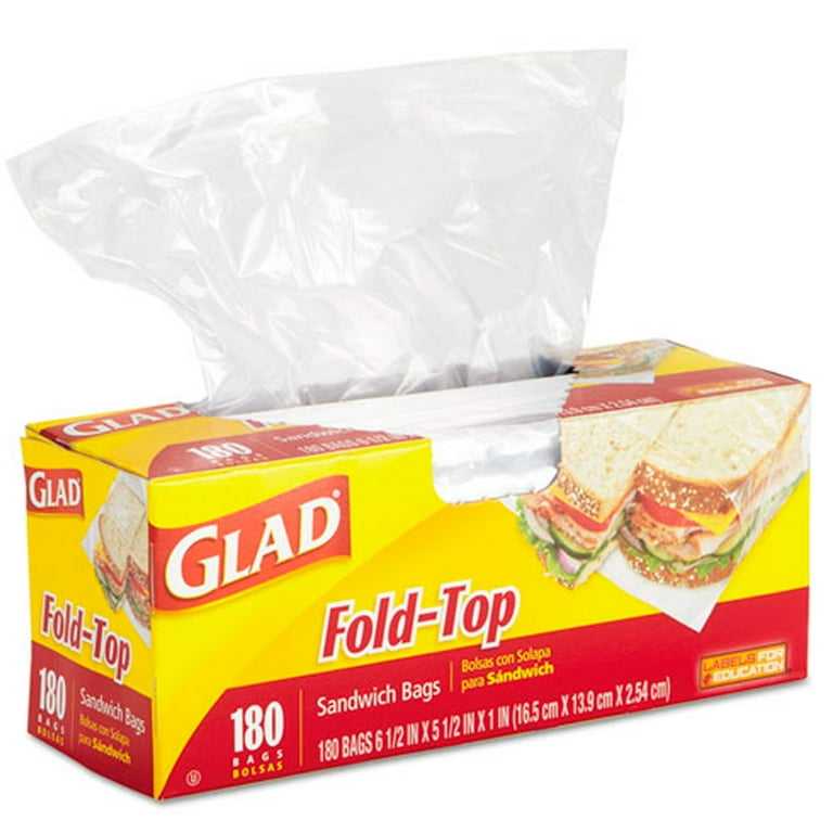 600 Fold Top Sandwich Bags Food Storage Plastic Poly Baggies Snack School Lunch