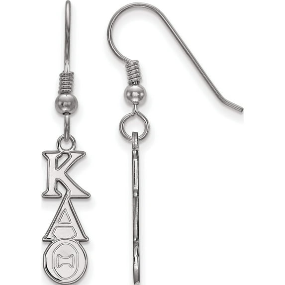 Sterling Silver Rh-Plated Logoart Kappa Alpha Theta Xs Dangle Earrings (38 X 7) Made In United States ss026kat