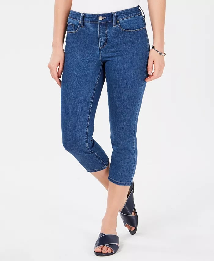 Tummy-Control Bristol Capri Jeans Blue 
