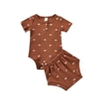 thumbnail image 1 of Nituyy Ensembles d'Été pour Bébé, Barboteuse à Manches Courtes Imprimée Soleil + Shorts à Taille Élastique, 1 of 9