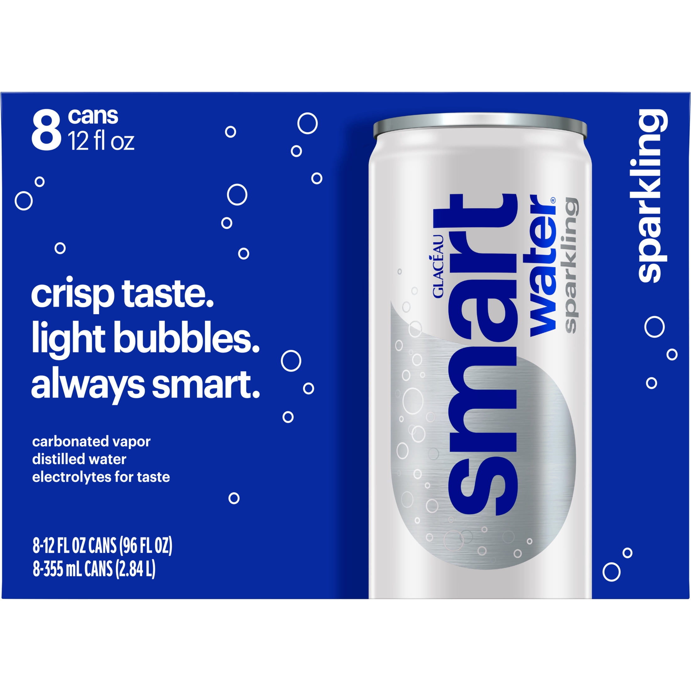 smartwater Sparkling Water Cans, 12 fl oz, 8 Pack