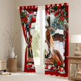 thumbnail image 3 of Homewish Farmhouse Horse Black Out Curtains for Female Men Teens,Geometric Plaid Curtains Pack of 2 (42x63 Each),Merry Christmas Bedroom Curtains,Super Cozy Room Decor, 3 of 6