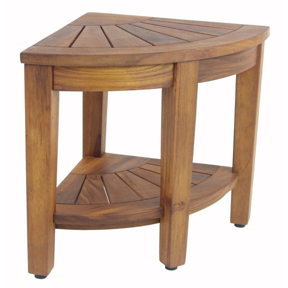 Floor Sample 15.5" Kaiâ„¢ Corner Teak Shower Bench with Shelf