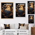thumbnail image 4 of Designart "Rooster Collage Baroque" Animals Framed Wall Art - Traditional Gold Chicken Living Room Framed Canvas Art, 4 of 6