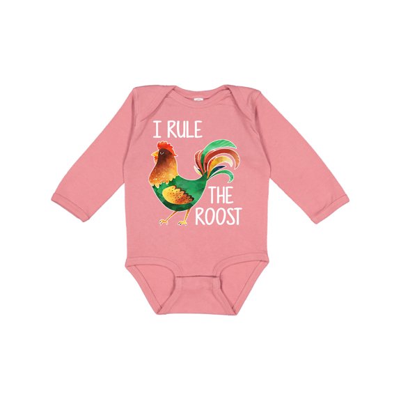 Inktastic Farmer I Rule The Roost Rooster Boys or Girls Long Sleeve Baby Bodysuit