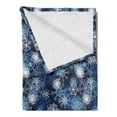 thumbnail image 2 of Winter Soft Flannel Fleece Throw Blanket, Various Different Ornate Snowflakes Blizzard Cold Season Xmas Themed, Cozy Plush for Indoor and Outdoor Use, 60" x 80", Pale Blue Dark Blue, by Ambesonne, 2 of 5