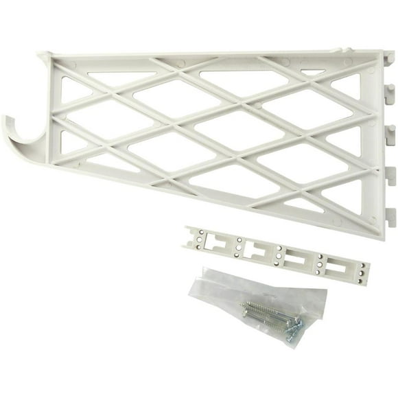 12" + 16" Heavy Duty White Plastic Shelf and Rod Bracket