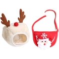 thumbnail image 3 of Christmas Pet Clothing Set, Dog Hat and Bibs Set Christmas Party S, 3 of 5