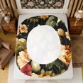 thumbnail image 4 of Manfei Oriental Flower Peony Fitted Sheet Full 3 Pieces,Spring Garden Bed Set,1 Fitted Sheet and 2 Pillowcases, 4 of 6