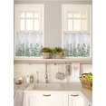 thumbnail image 5 of Spring Emerald Green Eucalyptus 2 Panel Kitchen Curtains for Small Windows, Botanical Leaf Country Bathroom Tier Curtain, Short Window Treatment for Bedroom/Living Room 55"x24", 5 of 6