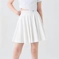 thumbnail image 2 of QTBIUQ Girls Skort with Built-In Shorts Solid Color A-Line Flared Skirt High Waist Skirt for Tennis Dance Sports Active Wear, 2 of 8