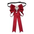 thumbnail image 1 of lionlar Nœud Papillon pour Femmes, Ruban de Cou Ajustable pour Chemise, Nœud de Cou Polyvalent Rouge Foncé, 1 of 9