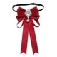 thumbnail image 1 of Pajarita para mujer, accesorios de uniforme para camisa, pajarita con diamantes de imitación. Rojo oscuro, 1 of 9