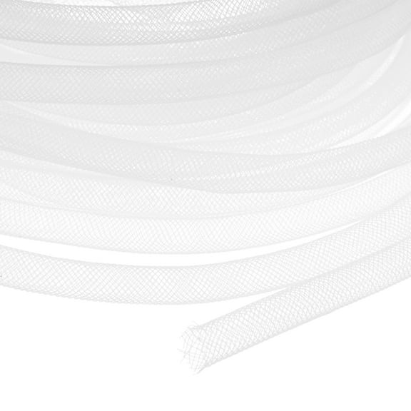 Uxcell Mesh Tube Ribbon 25 Yards, 8mm Elastic Fabric Ribbons[White]