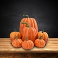 thumbnail image 4 of 7s Artificial Pumpkins Bulk Faux Harvest For Fall Wedding Centerpiece Orange, 4 of 8
