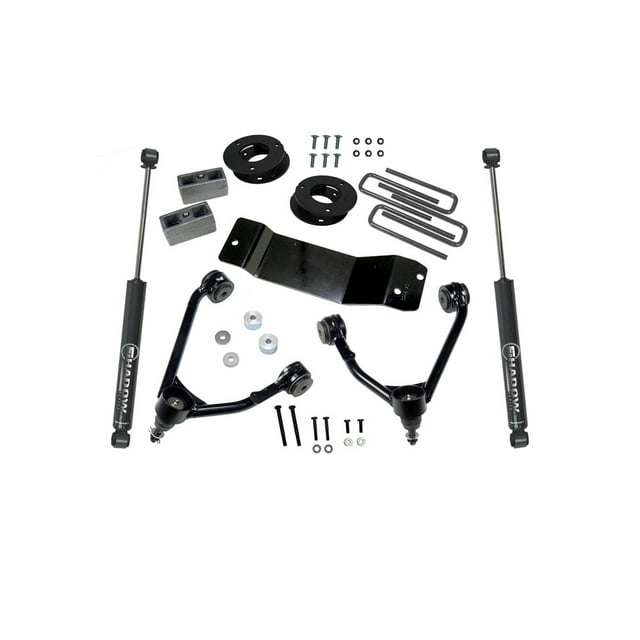 Superlift Lift Kit Suspension 3700 3-1/2 Inch Front Lift; 3-1/2 Inch Rear Lift; Black Components/Black Shock Absorber