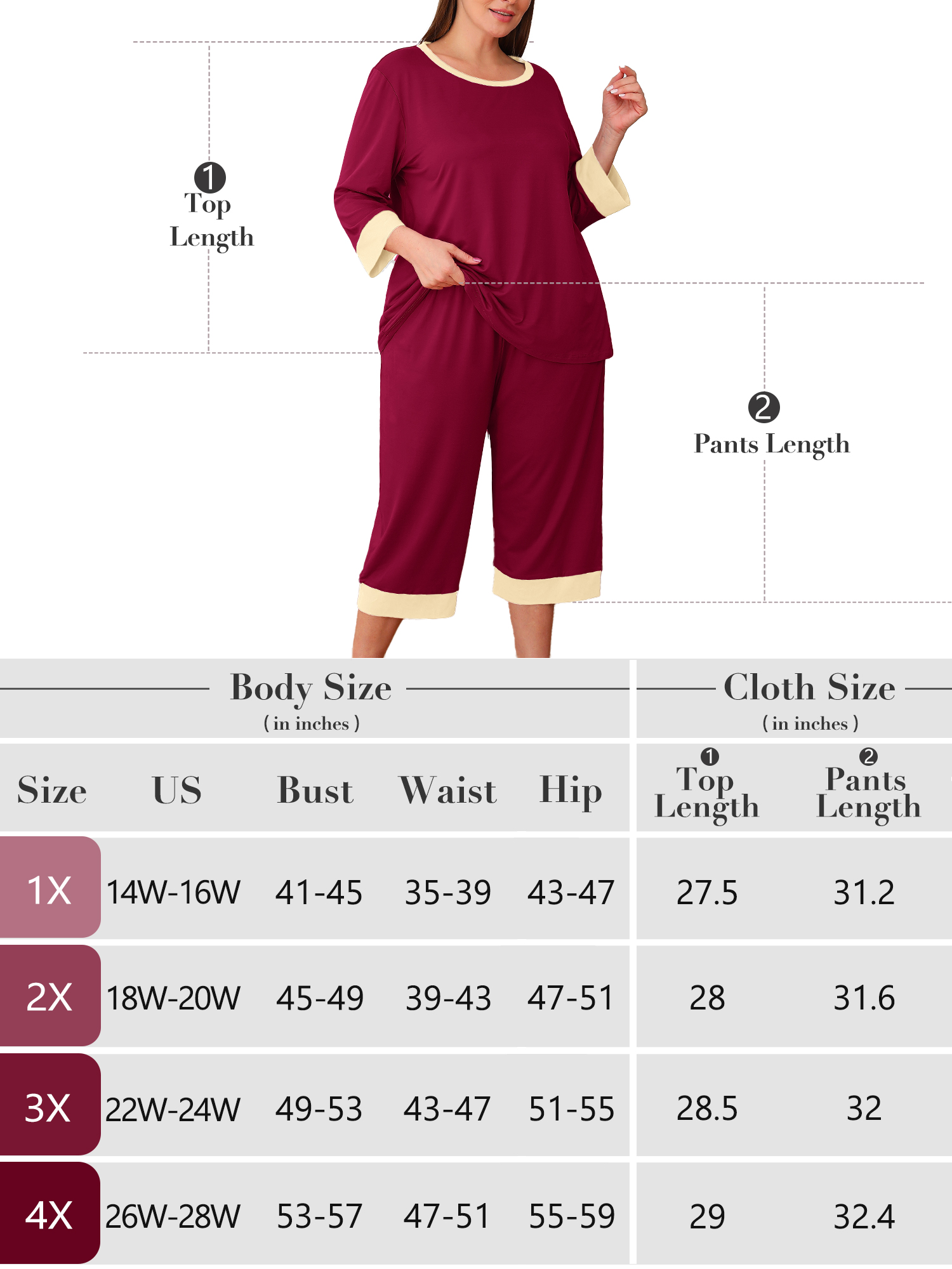 Showmall Women's Plus Size Pajama Set With Pockets photo 4