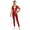 Red, variant on Kids Girls Gymnastic Leotard Full Length One Piece Jumpsuit Catsuit Long Sleeve Dance Unitard Navy Blue 16